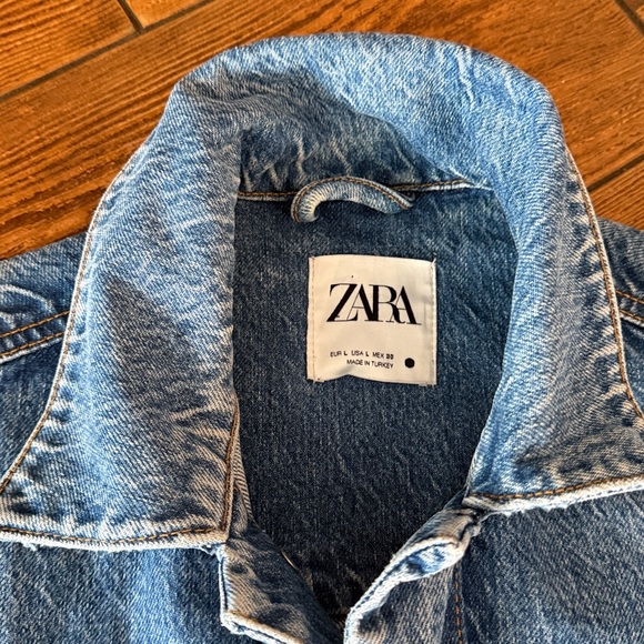 ZARA OVERSIZED BLUE DENIM JACKET L - Picture 2 of 9